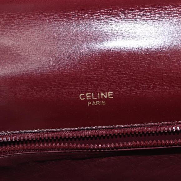 CELINE Shoulder Bag Leather Bordeaux Gold Auth 153178 - Picture 11 of 16